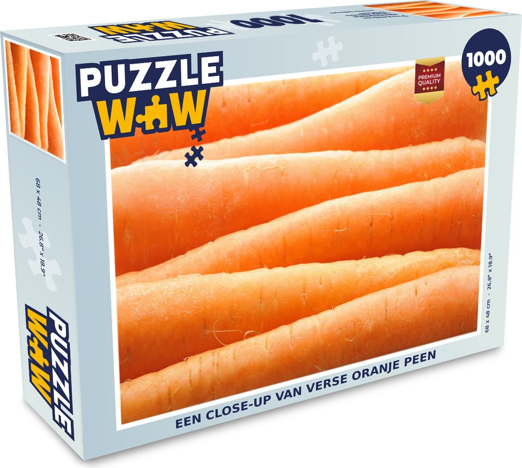 MuchoWow Puzzle 1000 Teile Eine Nahaufnahme einer frischen orangefarbenen Karotte - Erwachsene - Rätsel