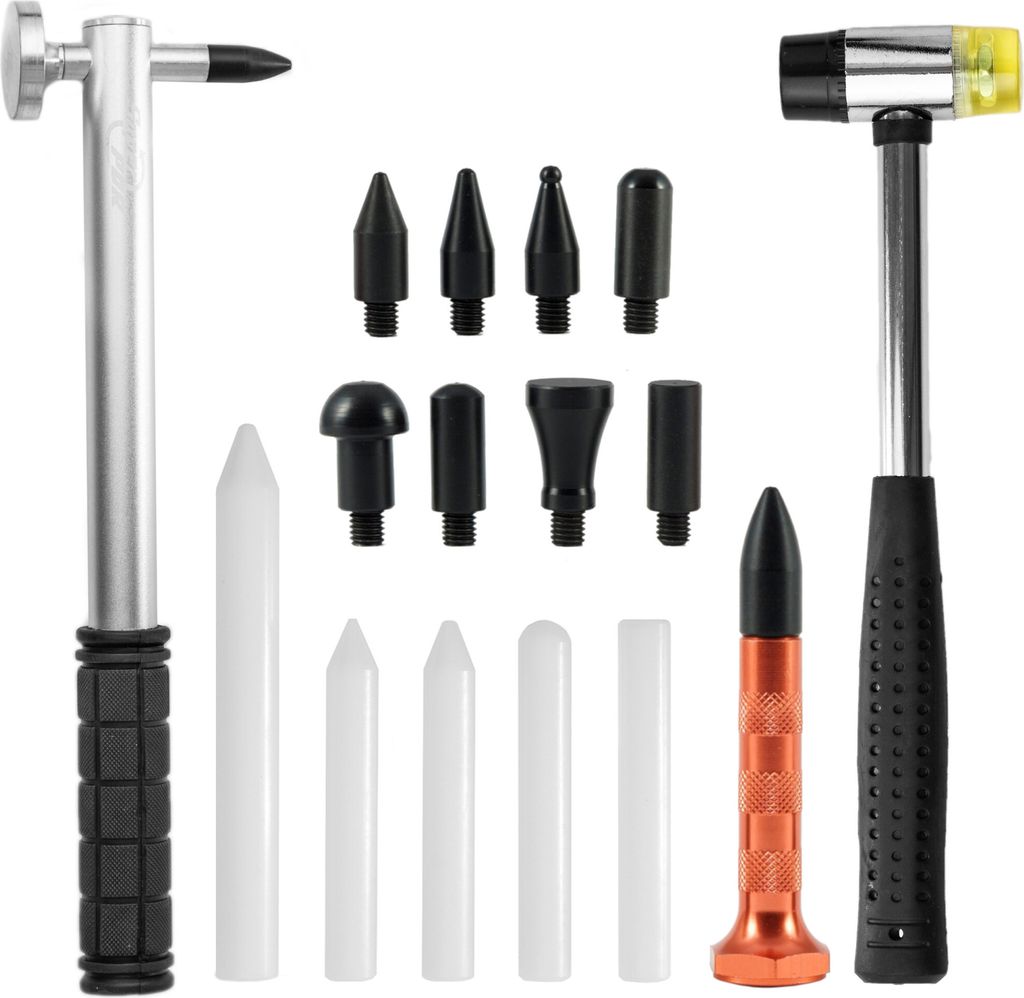 Ragnar Moto Ausbeulhammer Gummihammer Rückschlagdorn Set PDR Werkzeug Ausbeulwerkzeug Dellen Werkzeug Karosserie Hammer 9 Spitzen 5 Spitzen