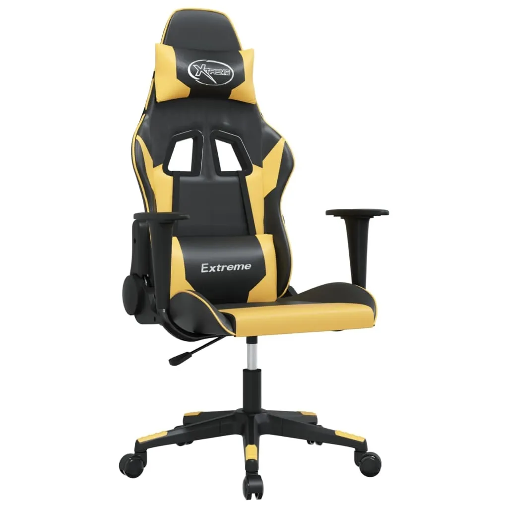 Sedia Gaming vidaXL Nera e Oro in Similpelle | Prezzo Imbattibile