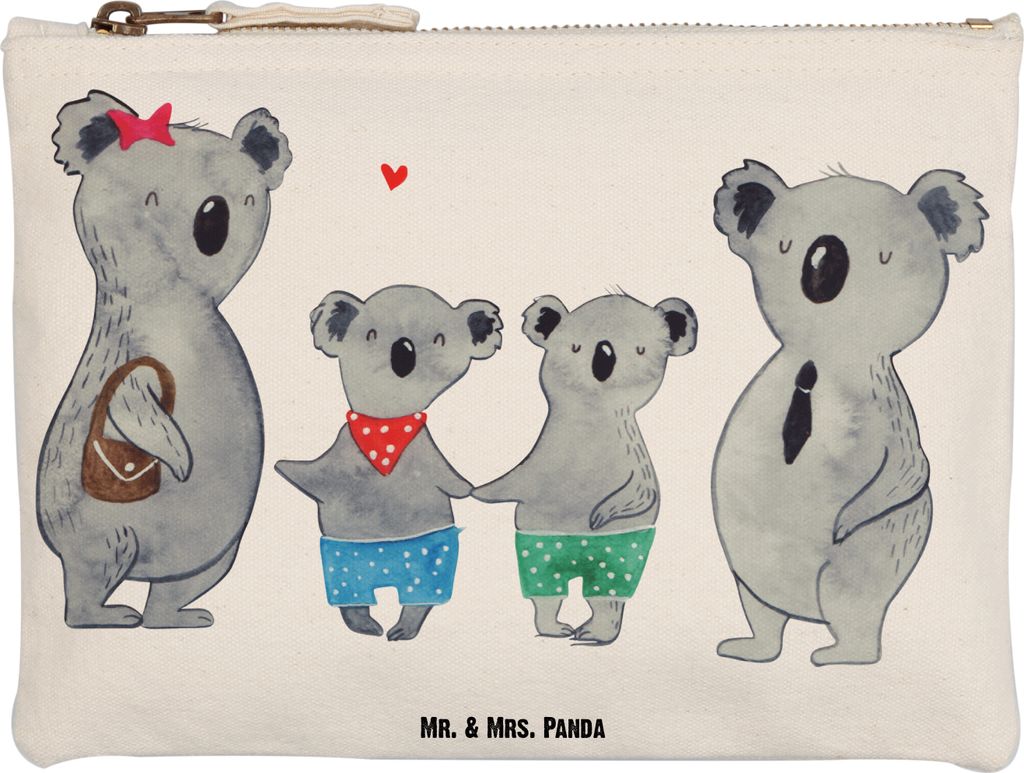Mr. & Mrs. Panda aufbewahrungstasche Koala Familie zwei Grösse XL Große - Weiß - Geschenk, Stoffbeutel, Etui, Federmappe, Koalabär, kosmetiktä...