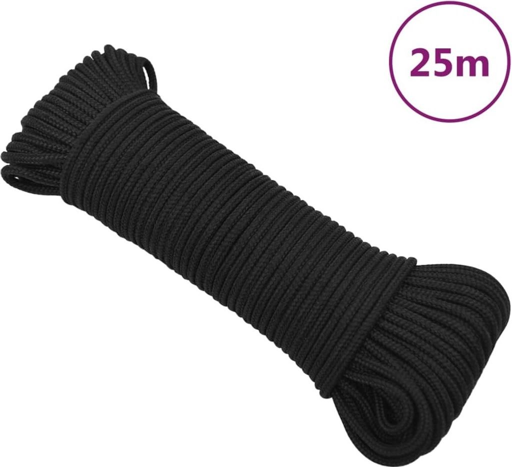 Bootsseil Schwarz 5 mm 25 m Polypropylen