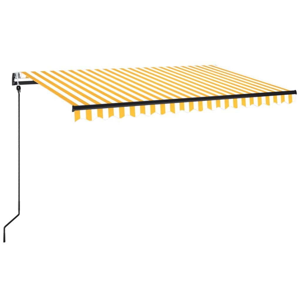 vidaXL Markise Automatisch Einziehbar 450x350 cm Gelb und Weiß