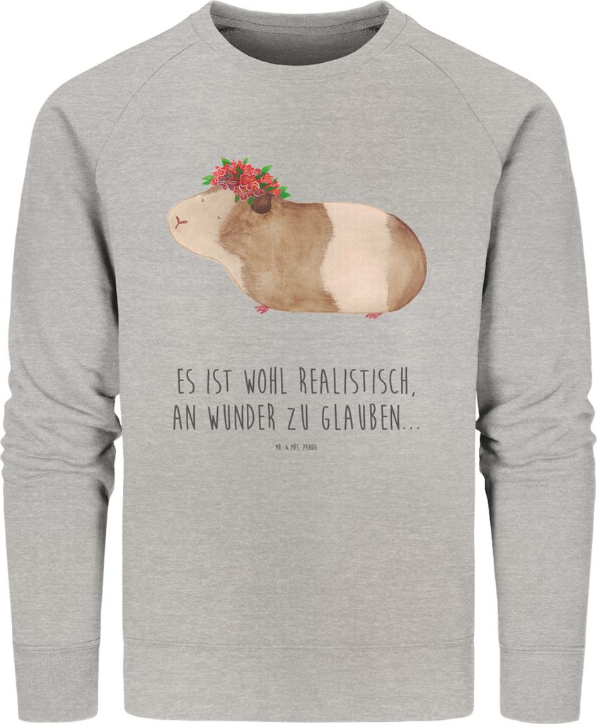 Mr. & Mrs. Panda Organic Pullover Meerschweinchen Weisheit Größe XL - Heather Grey - Geschenk, Bio, Pulli, Blumenkind, Wunder, Motivation, Sweate...