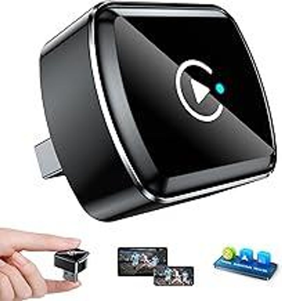 LAMTTO CarPlay Wireless Mirror Link Adapter Für Wired CarPlay, 3-in-1 Ultra Mini Android Auto Wireless Adapter mit USB-C/A, Plug & Play, Bluetooth...