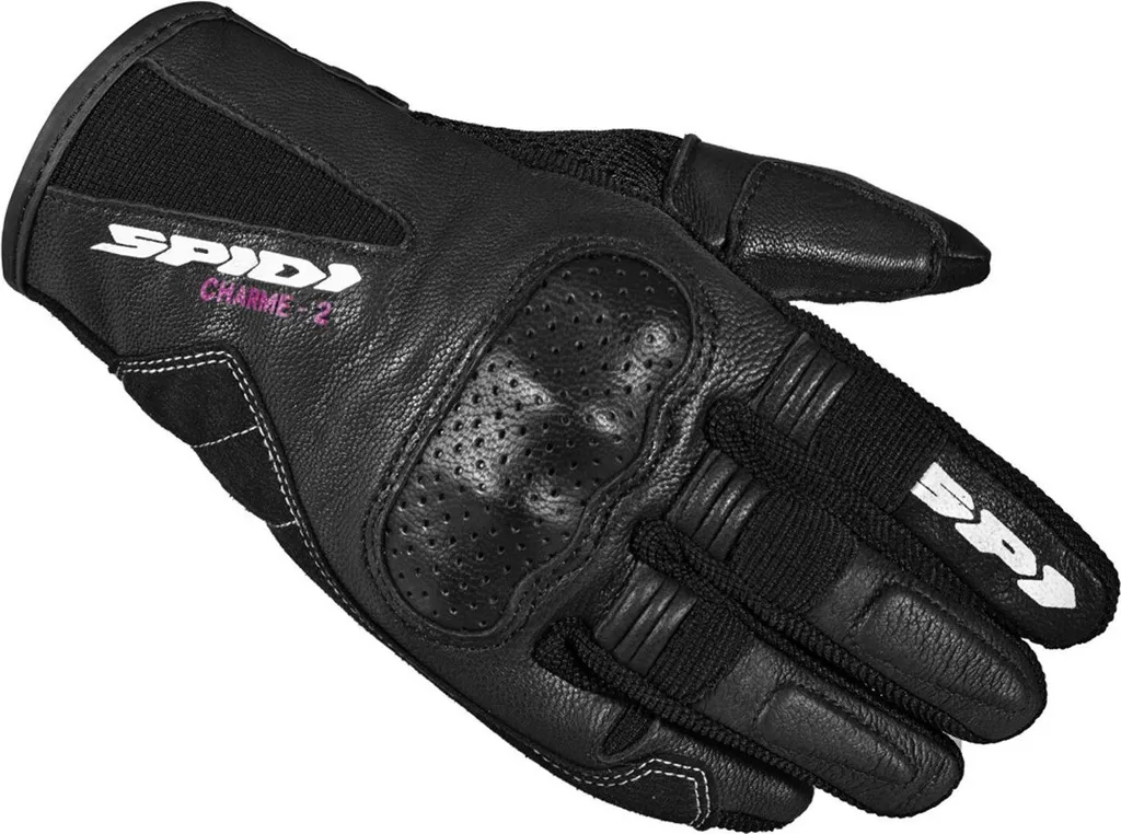 Gants de moto anti-frottement Spidi Charme 2 femme cuir noir L