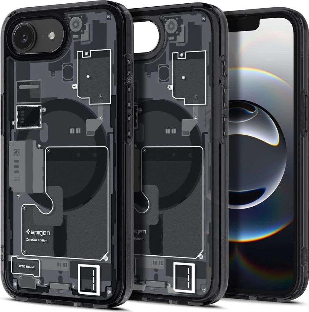 SPIGEN case ULTRA HYBRID MAG kompatibel mit MagSafe passend fr IPHONE 16E 2025 zero one black