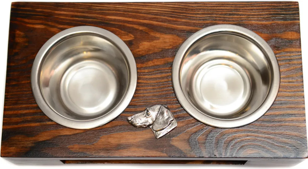 Ciotole Cane Bassotto in Legno e Acciaio - Art-Dog Made in EU