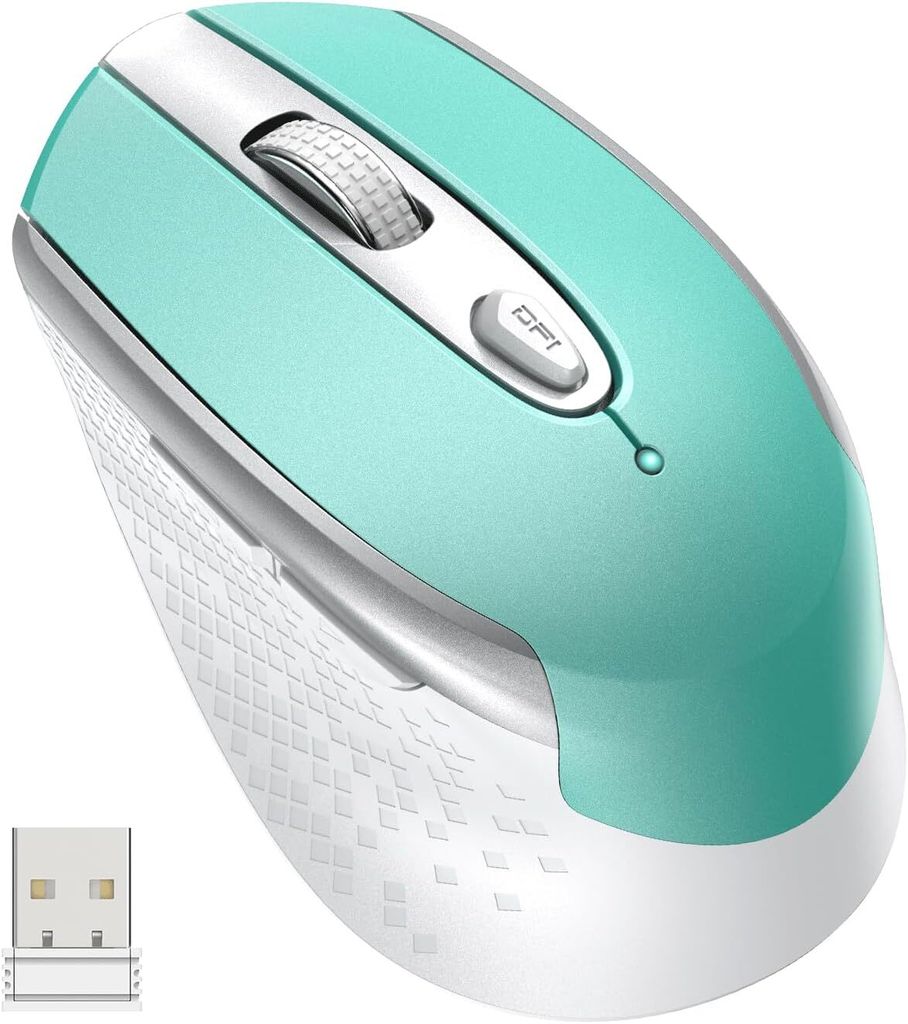 3 Einstellbare DPI & 6 Tasten Ergonomisch, 2.4G 1600 DPI Kabellos 6 Tasten Anpassbare Seitentasten, 3 DPI-Pegel Einstellbar für PC Laptop iMac Mac...