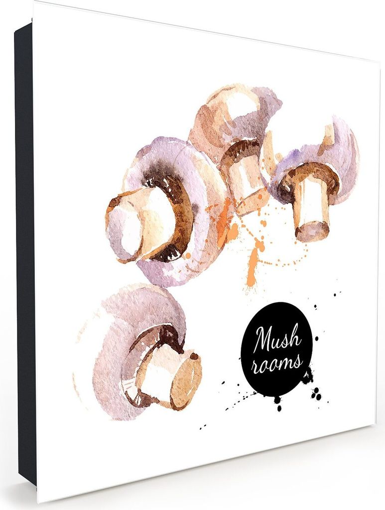 Nachbildung-Schlüsselkasten, Magnetpinnwand und Memoboard mit Glasfront Motiv Design aus Champignons
