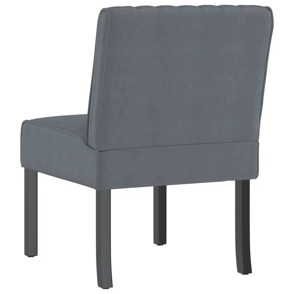 Sedia imbottita in velluto grigio scuro - 5