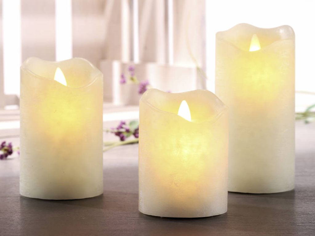 Haushalt International Flammenlose LED Kerzen, 3er Set Produktbild 