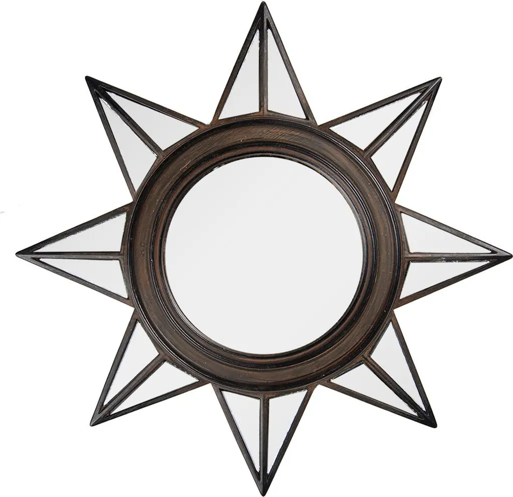 Miroir Rond pour Entrée et Chambre Ø 27 cm Cadre Marron Gain de Place
