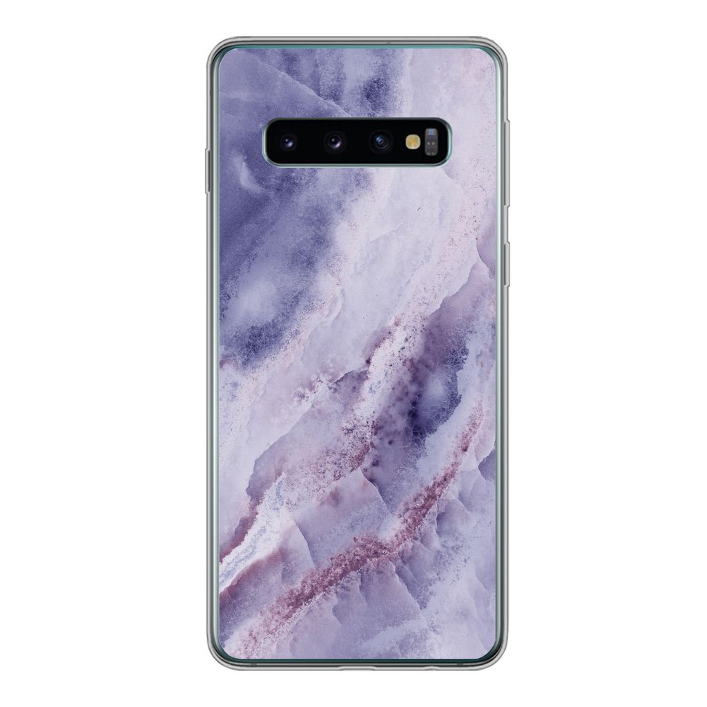 MuchoWow Handyhülle Schutzhülle Hülle für Samsung Galaxy S10 Mineral - Edelstein - Chic Silikon Softcase Handy Hülle - Handytasche