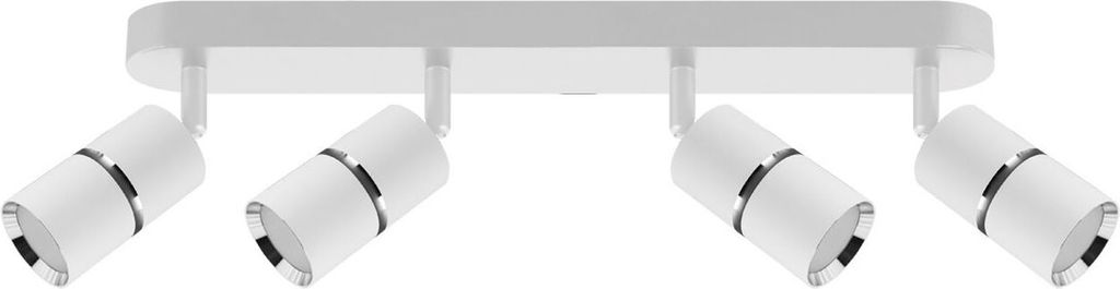 Deckenstrahler Metall GU10 verstellbar Weiß Chrom 4-flammig länglich Spot Lampe Decke