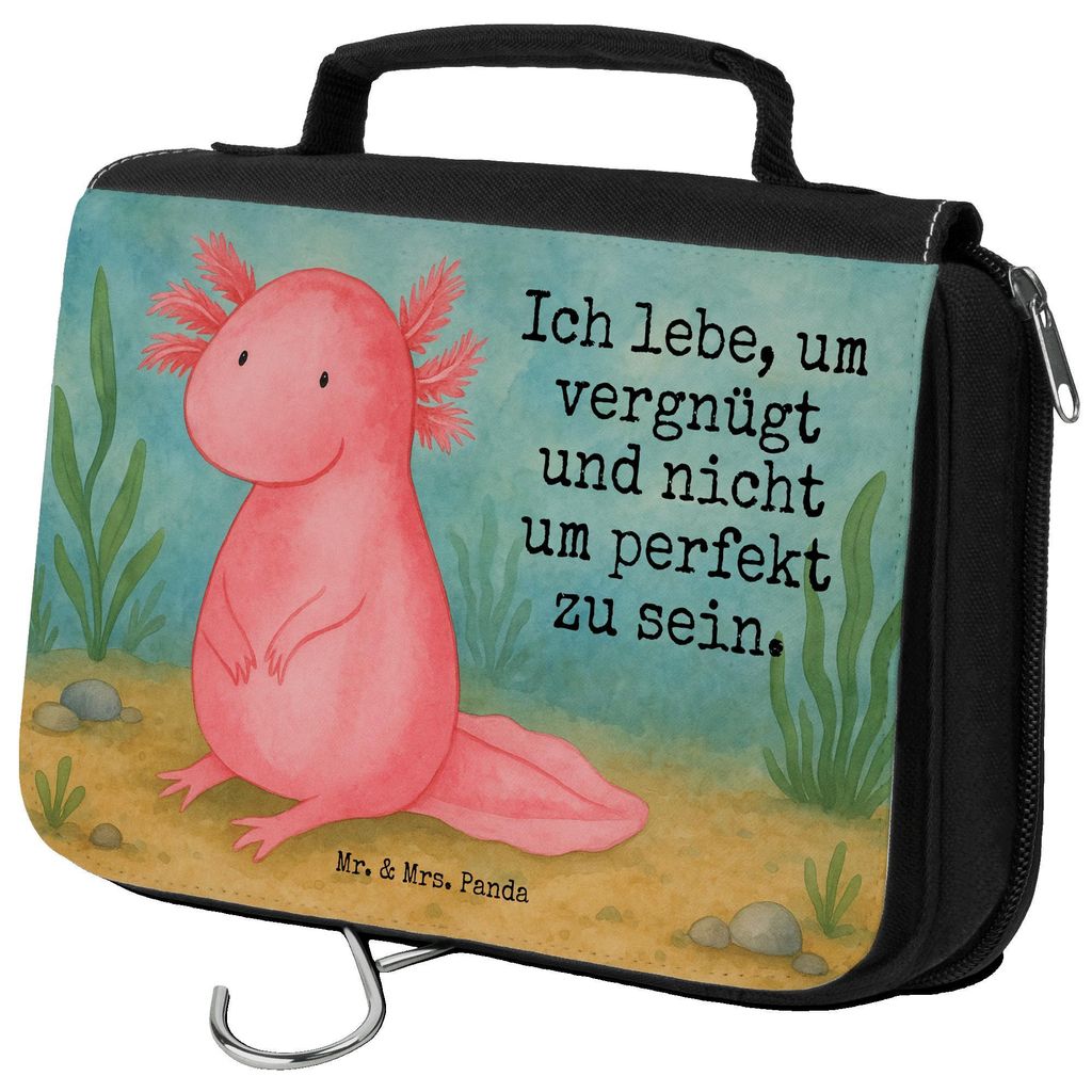 Mr. & Mrs. Panda Kulturbeutel Axolotl Niedlich Design - Weiß - Geschenk, kosmetiktäschchen, Fröhlich, Zufrieden, badtasche, Freundin, Lebensweis...