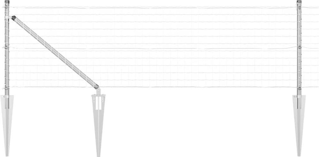 vidaXL Zaun mit Pfosten Silber 0,4 x 25 m Stahl