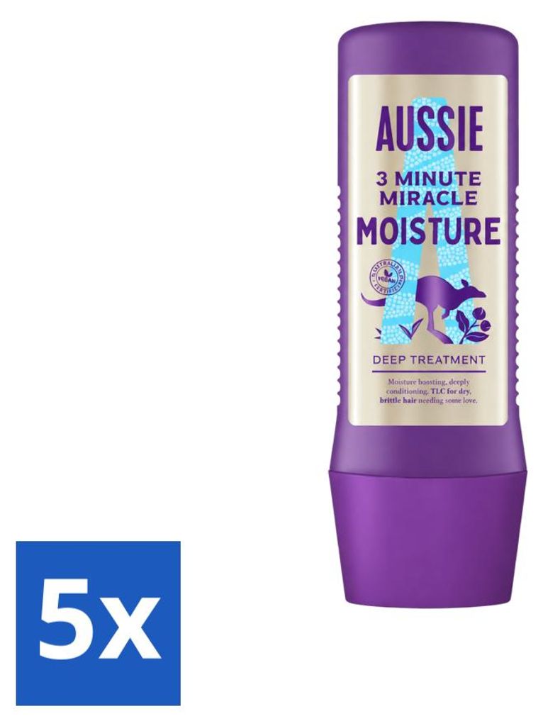 5 kusů masky na vlasy Aussie 3 Minute Miracle Moisture, Obrázek produktu 