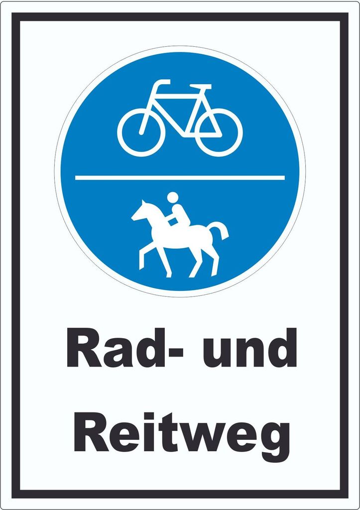 Aufkleber Rad- und Reitweg A8 (52x74mm)