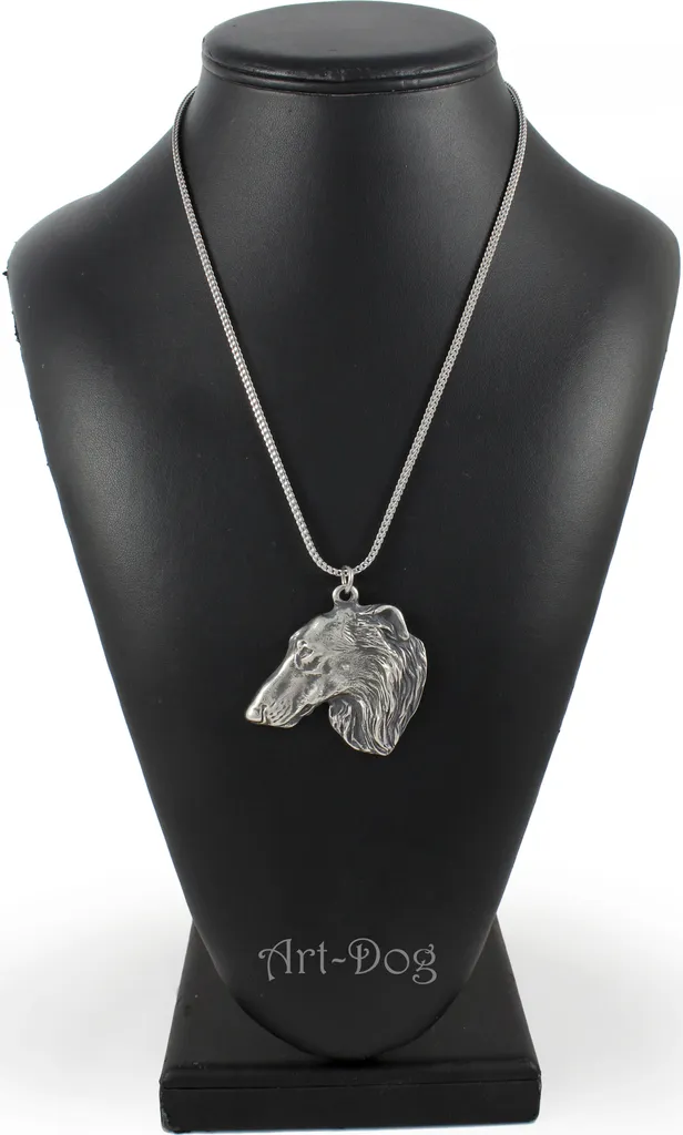 Art-Dog Collana Borzoj Ciondolo Cane Argentato - Qualità Top