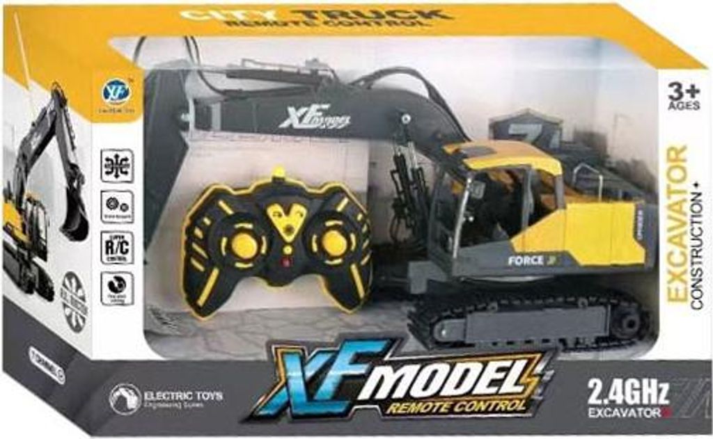 RC Bagger Spielzeug mit Raupenketten - ferngesteuertes Baufahrzeug