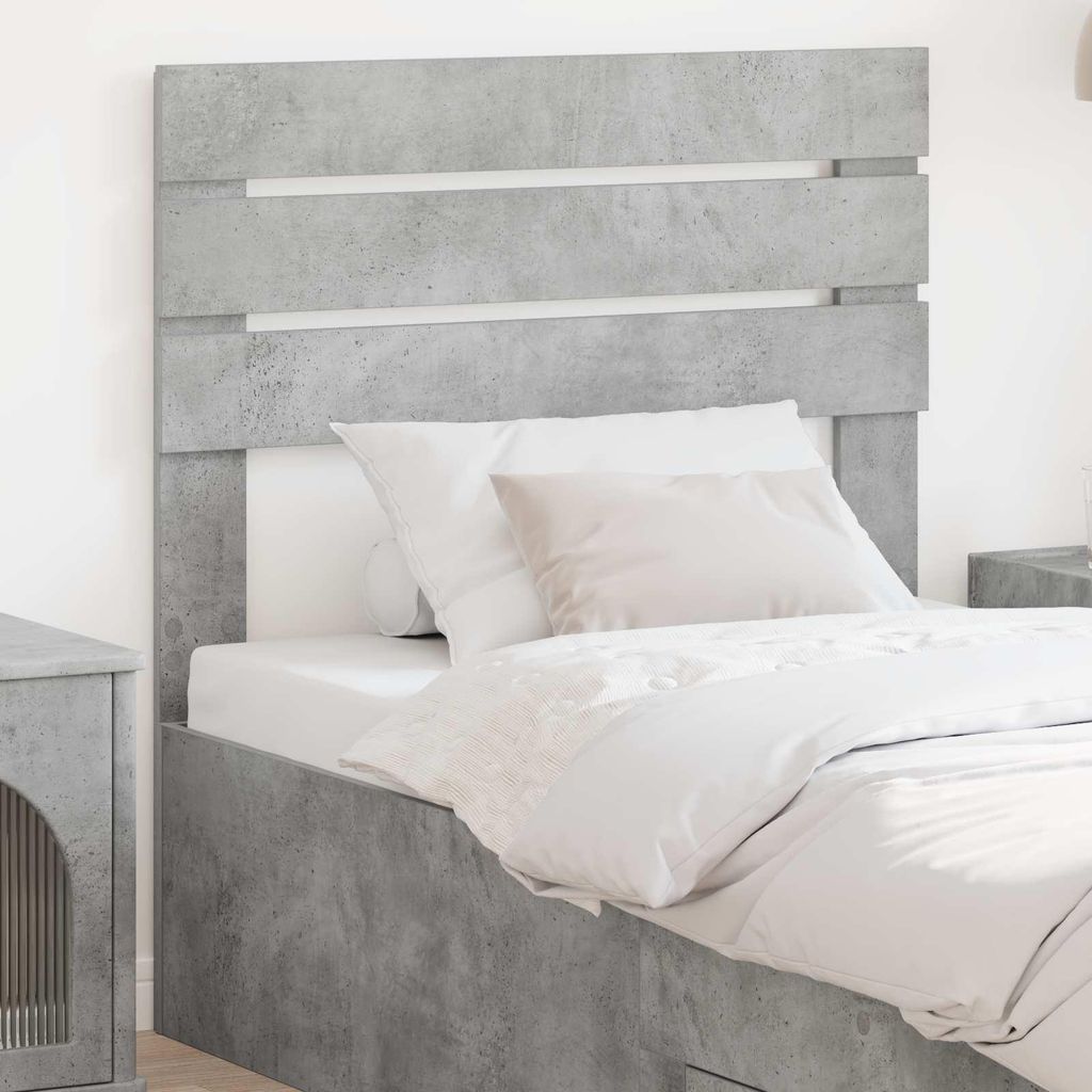"Schlussverkauf" Bettkopfteil 1 pc - Einfache Montage - Beton Grau 90 cm Holzwerkstoff C11545
