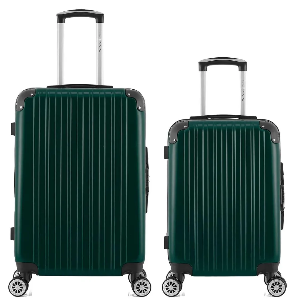 WAVE PARIS DENALI - Lot de 2 Valises Weekend et Cabine Rigides Noires