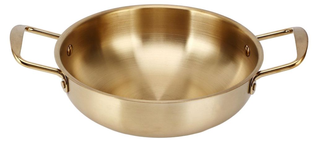 Zlatý kórejský hrniec na ramen z nehrdzavejúcej ocele na Obrázok produktu 