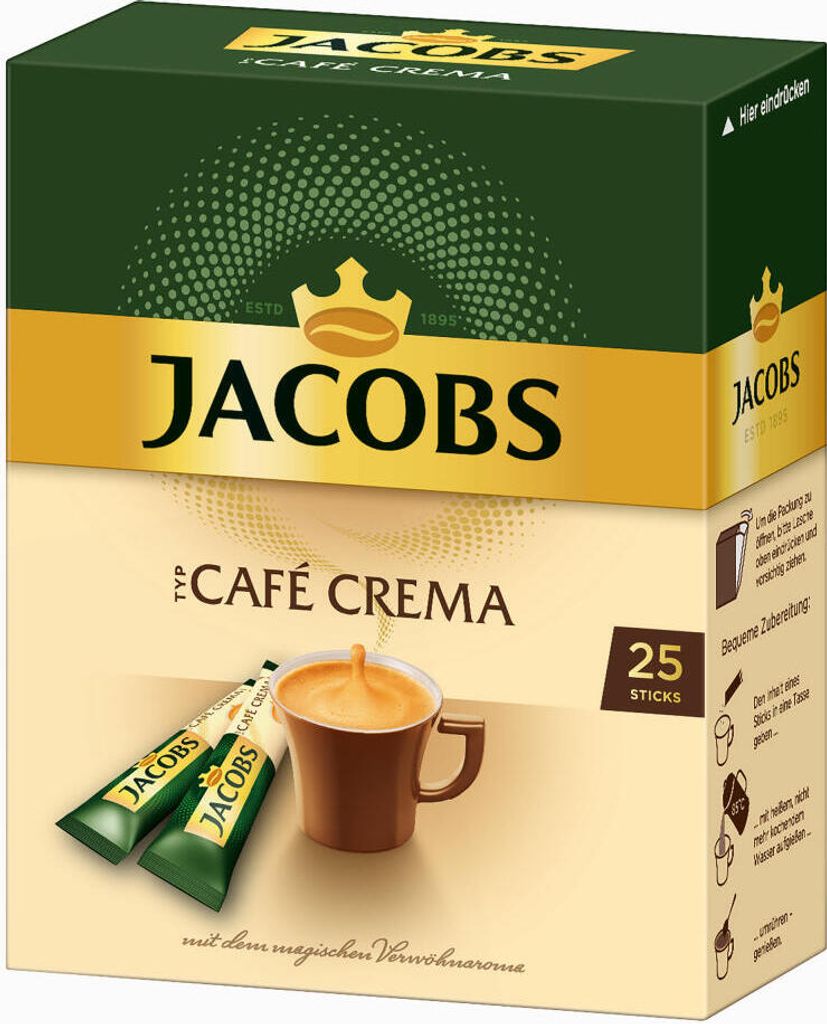 Jacobs löslicher Kaffee Café Crema, 25 Instant Kaffee Produktbild 4