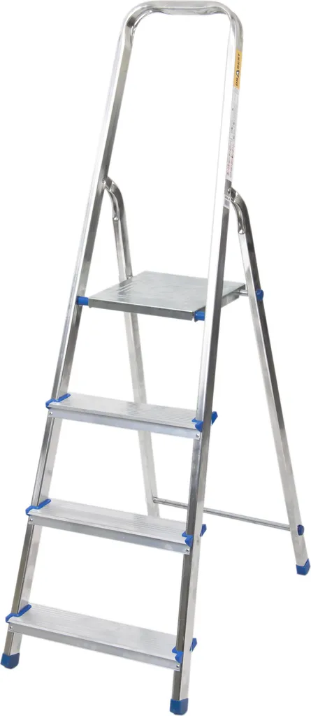 Petite échelle d'appui pour travaux maison 4 barreaux et poignée alu