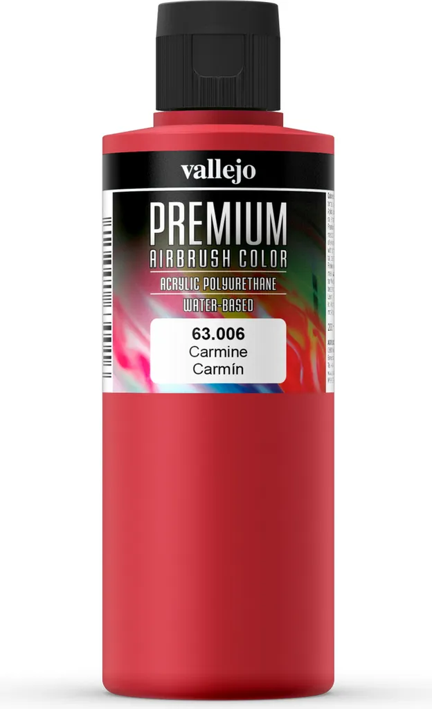 Peinture Aérographe Acrylique Vallejo 63006 Carmin Opaque Flacon 200ml