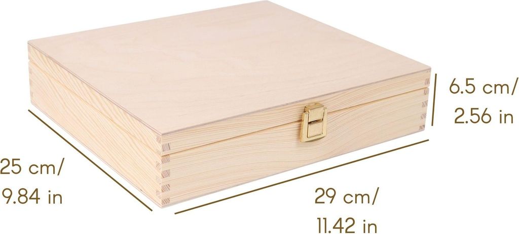 Creative Deco Holzkiste mit Deckel Erinnerungsbox - 29 x 25 Produktbild 