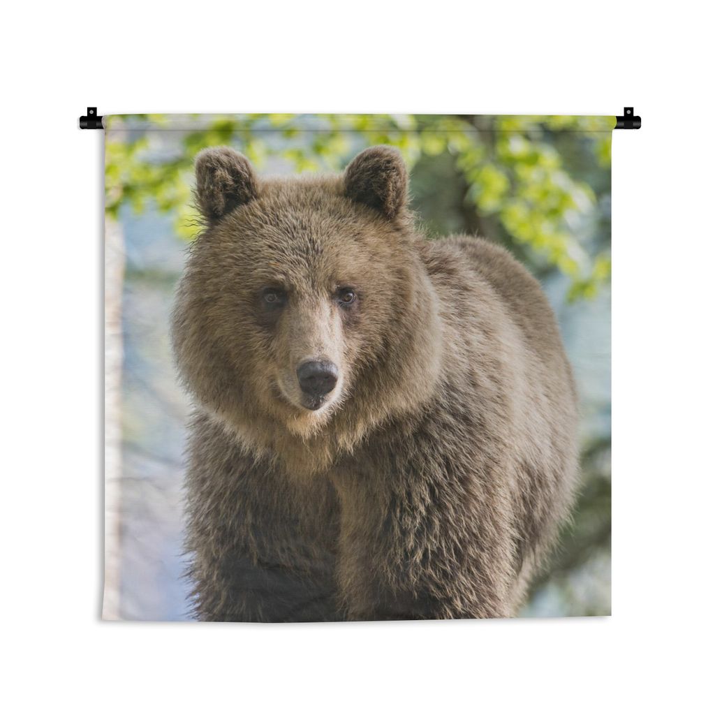 MuchoWow Wandteppich Wandbehang Bär - Braun - Wald 150x150 cm Tapisserie Dekoration Wandtuch - Wohnaccessoires - Modernes