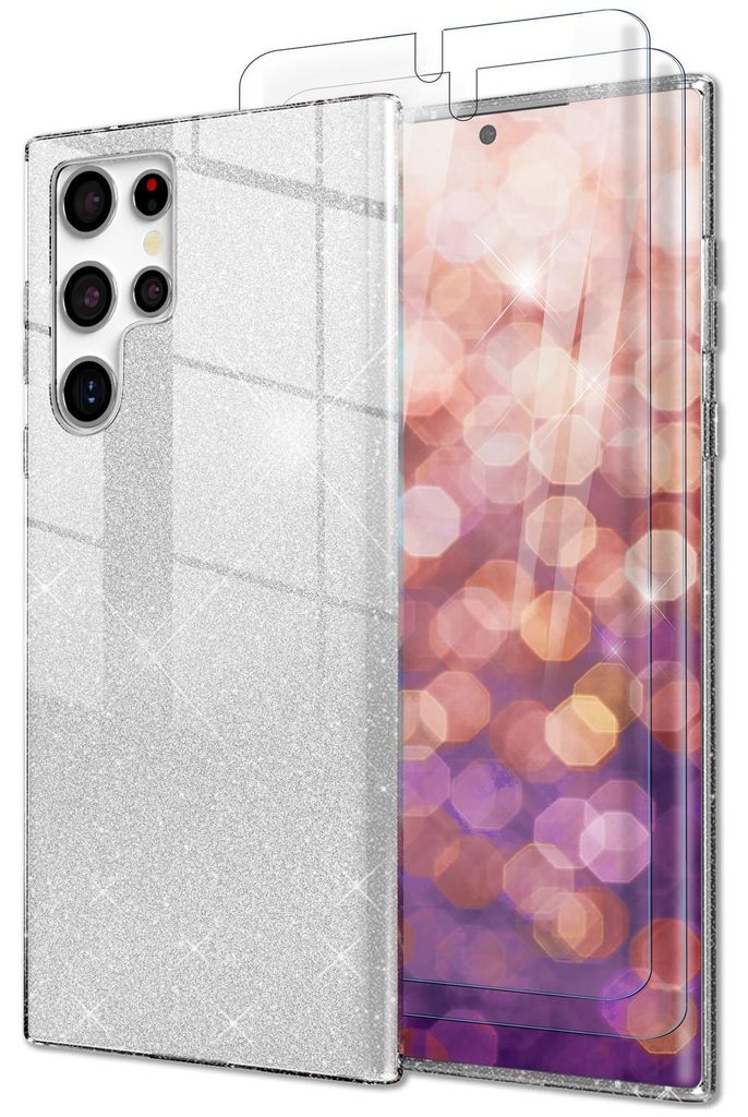 Glitzer Hybrid Hülle für Samsung Galaxy S23 Ultra, 2x Produktbild 