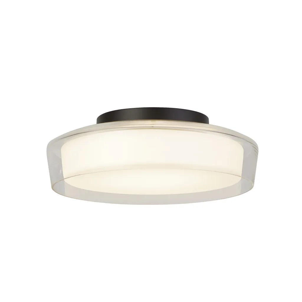 Luminaire Plafonnier Noir Mat Puck 1Lt IP44 - Finition Durable et Chic