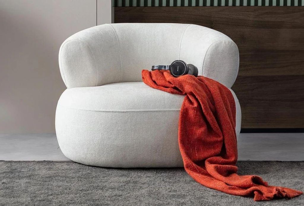 Hanah Home, Roma - White, Ohrensessel, Weiß, 100 % Polyester, 100 x 90 x 85 cm