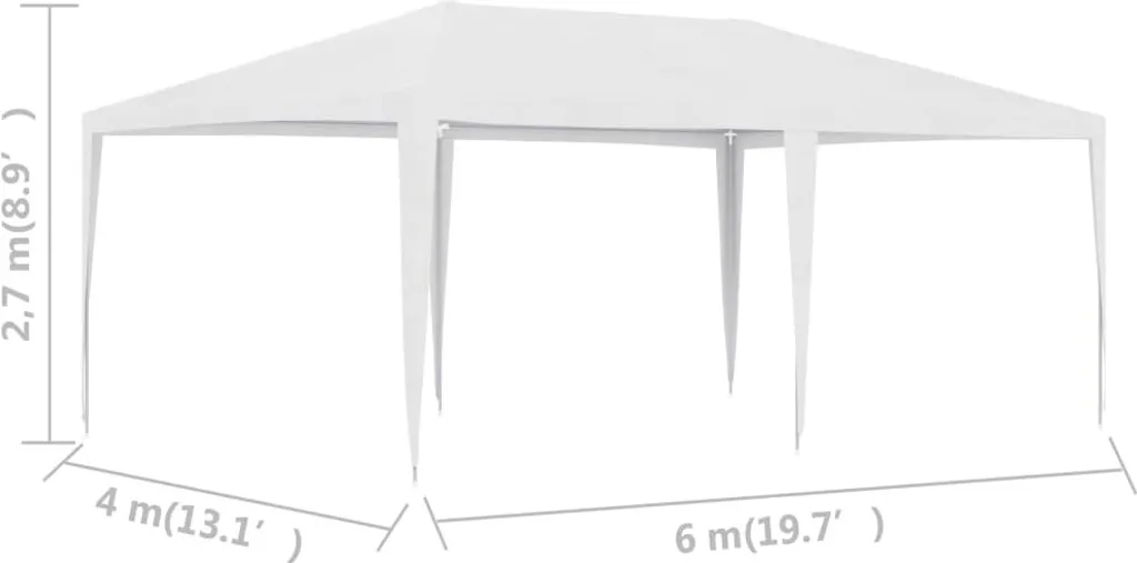 vidaXL Tenda per feste 4 x 6 m bianco - 13