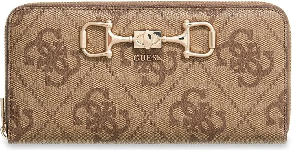 Portefeuille Tout-en-Un Femme Guess Janie Grand Format Logo Latte