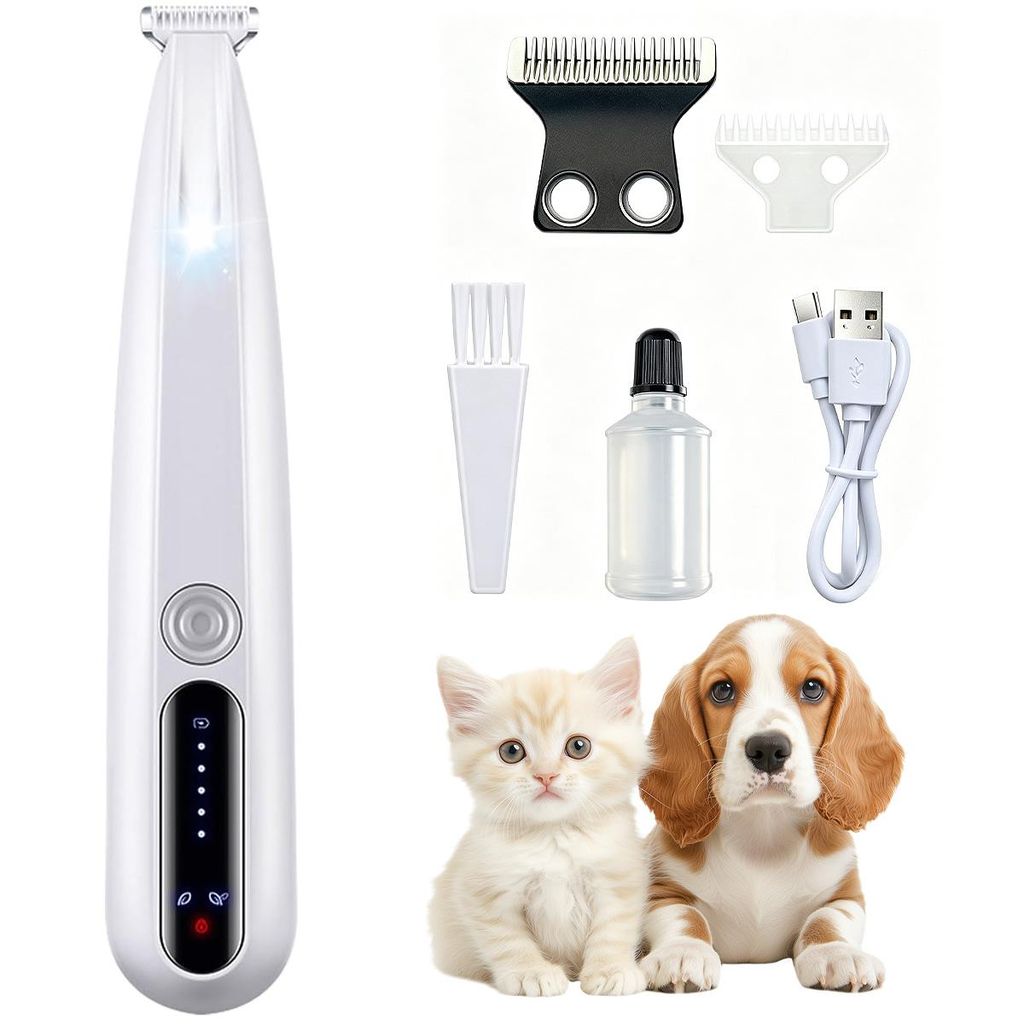 Doppelklingen-Haarschneider für Hunde,kompakter Haustierhaarschneider, leise,ideal zum Schneiden von Pfoten, Augen, Ohren, Gesicht und Gesäßbeha...