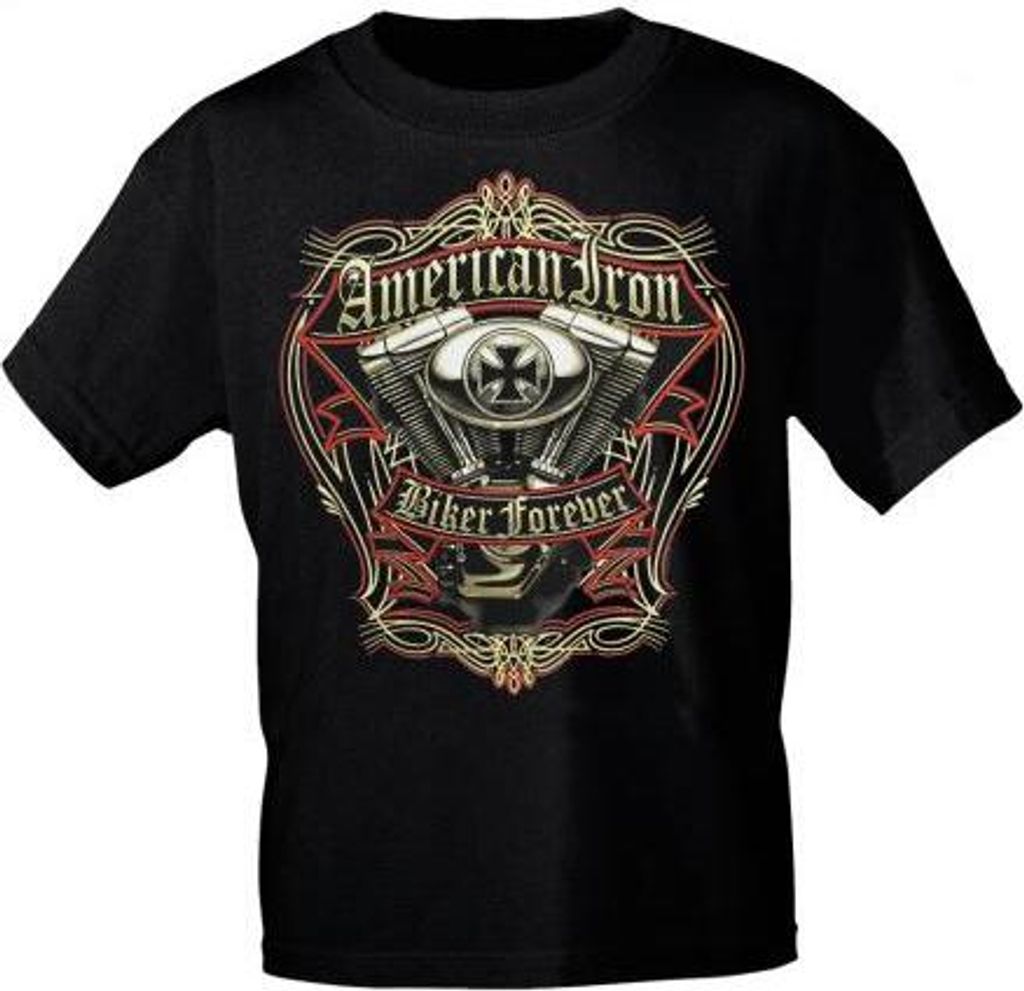 T-SHIRT Print American Iron Biker forever - 15701 Gr. S-3XL Produktbild 