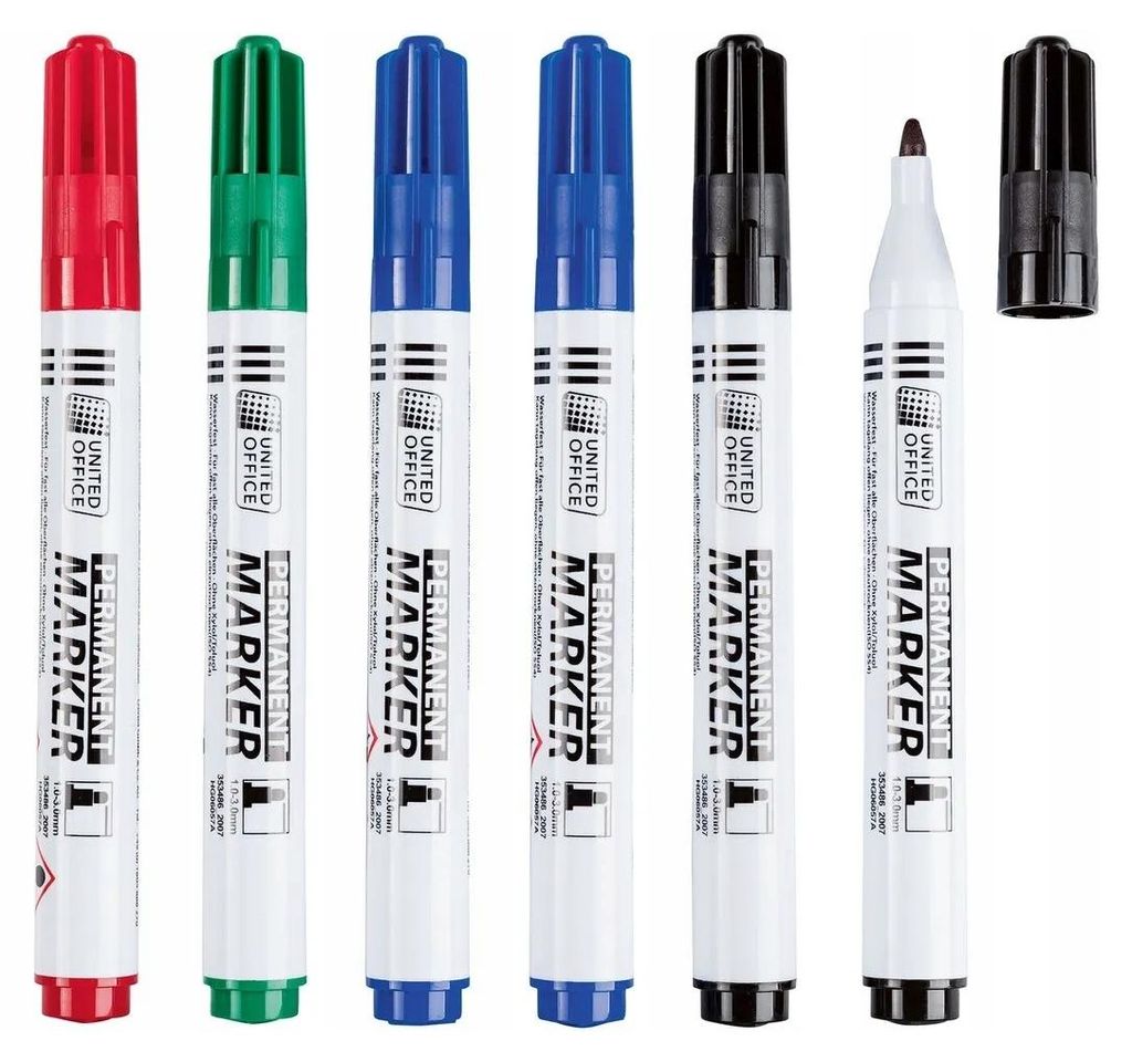 Crelando Permanentmarker 6er Pack schnell trocknend Produktbild 