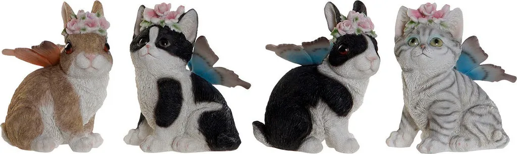 Statue animalière de décoration intérieure 11x15 cm Set de 4 Animaux