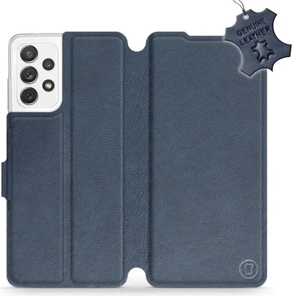 Echtleder Handyhülle für Galaxy A72 5G, Mobiwear Leather, Dunkelblau