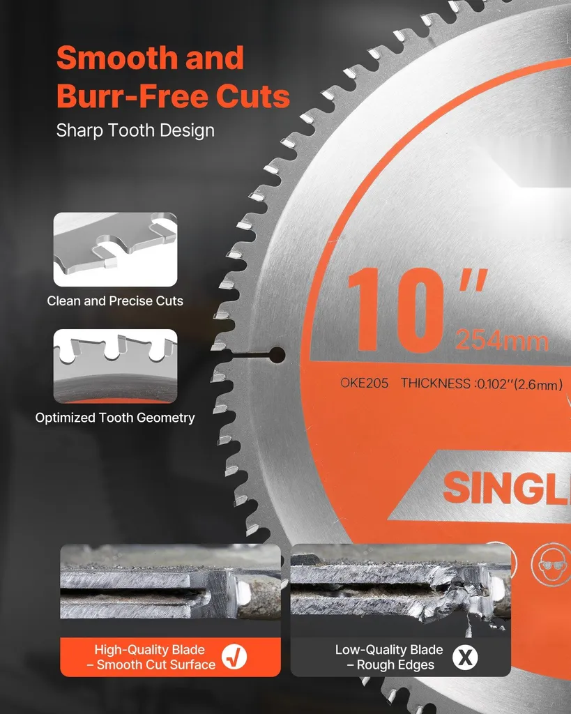 Lame scie circulaire 254mm 80 dents idéale pour couper l'aluminium net - 3