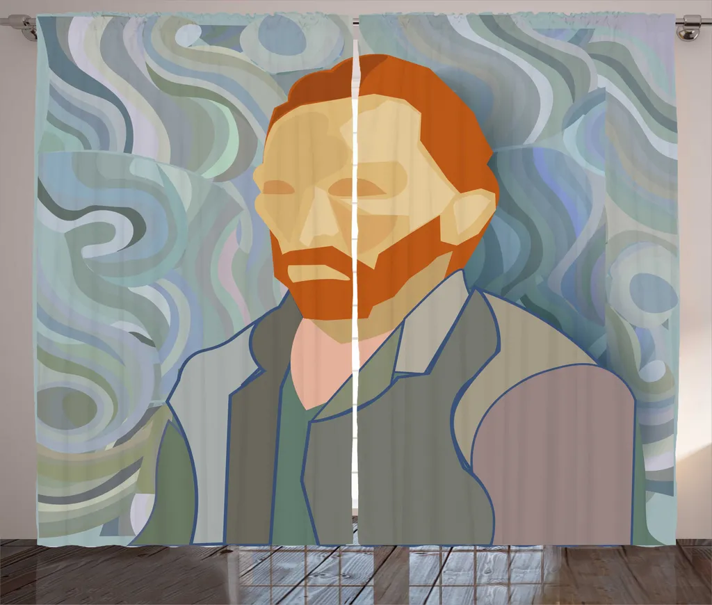 ABAKUHAUS Rideau Rustique Art Abstrait Portrait Moderne 280x225cm