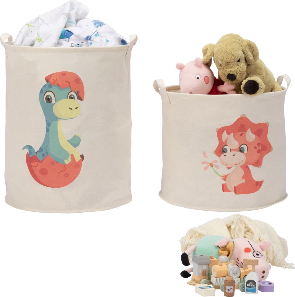 Navaris 2er Set Aufbewahrung für Kuscheltier Spielzeug - 2x Wäschekorb Aufbewahrungskorb für das Kinderzimmer - Aufbewahrungsbox Set für Kinder...