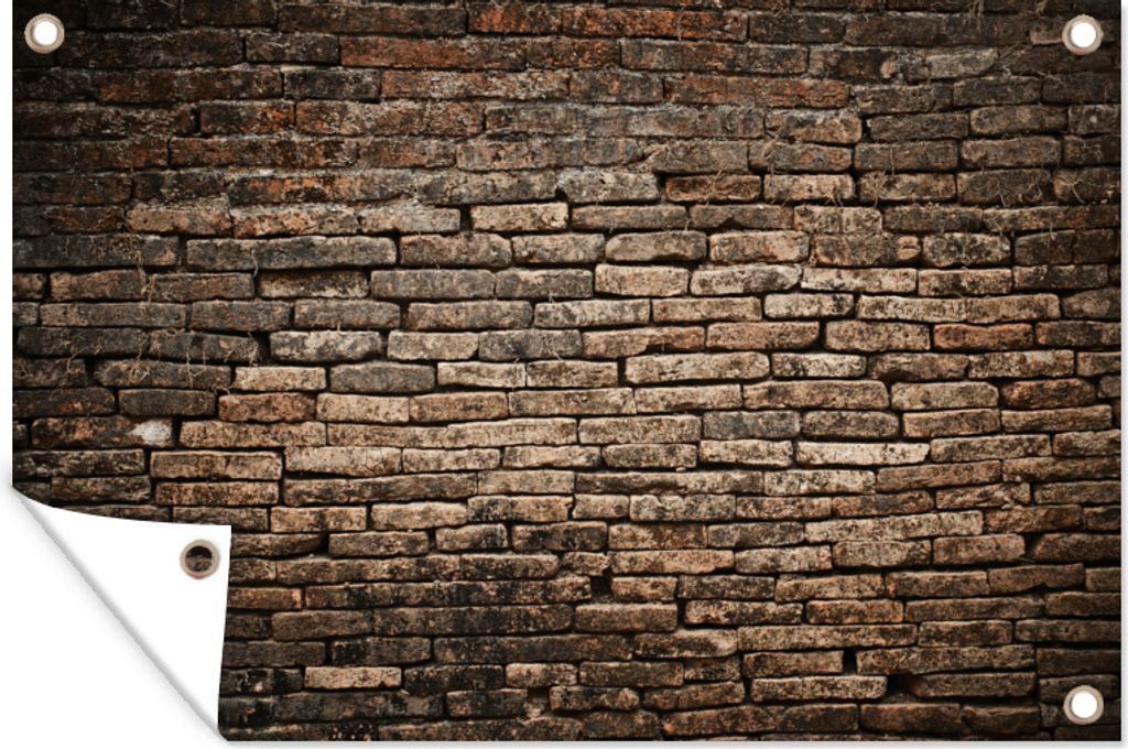 MuchoWow 60x40 cm Outdoor-Poster Gartendeko Sichtschutz Garten Poster für den Garten Wand - Antiquitäten - Backstein