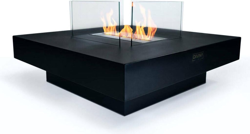 Dmora Bioethanol-Kamin 70x70x36 cm Schwarz, 1,5 l