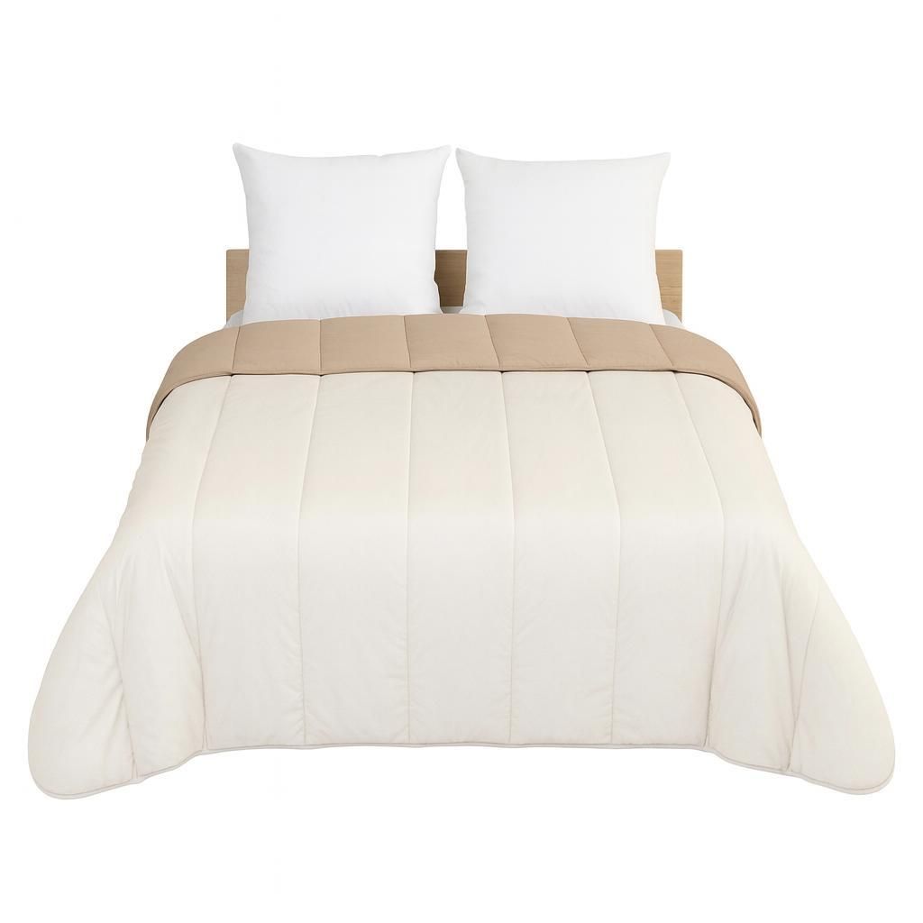 Couette Légère Bicolore Beige / Sable - 2 personnes 240 x Image du produit 
