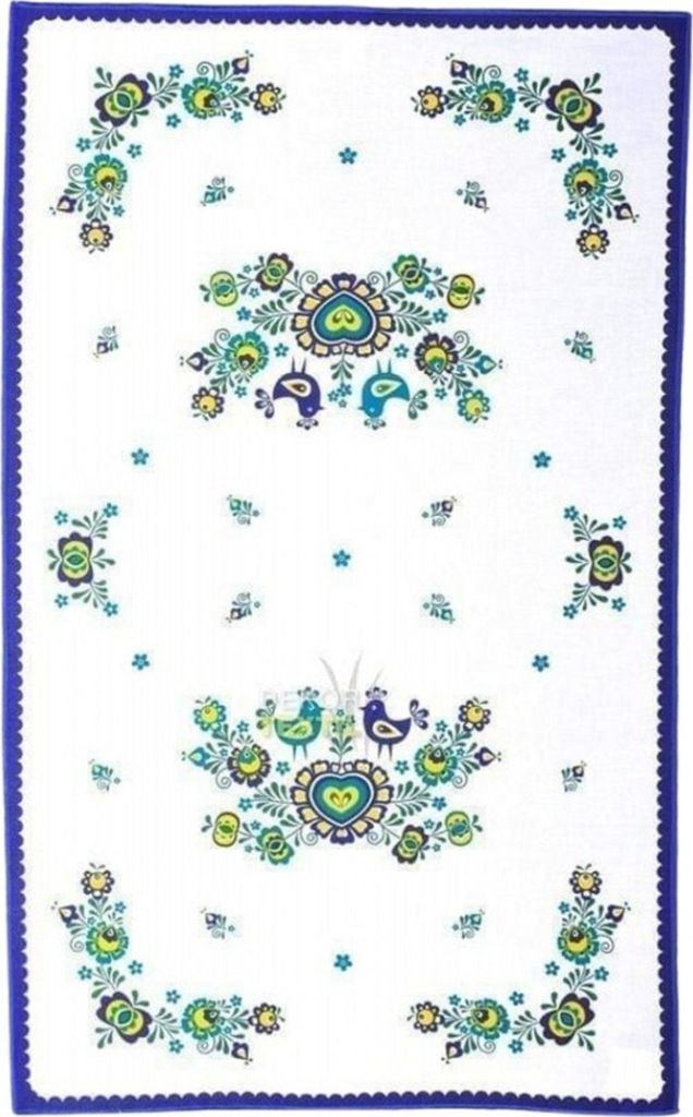 Tuch Folklore blau 72x44 cm 1 Stück