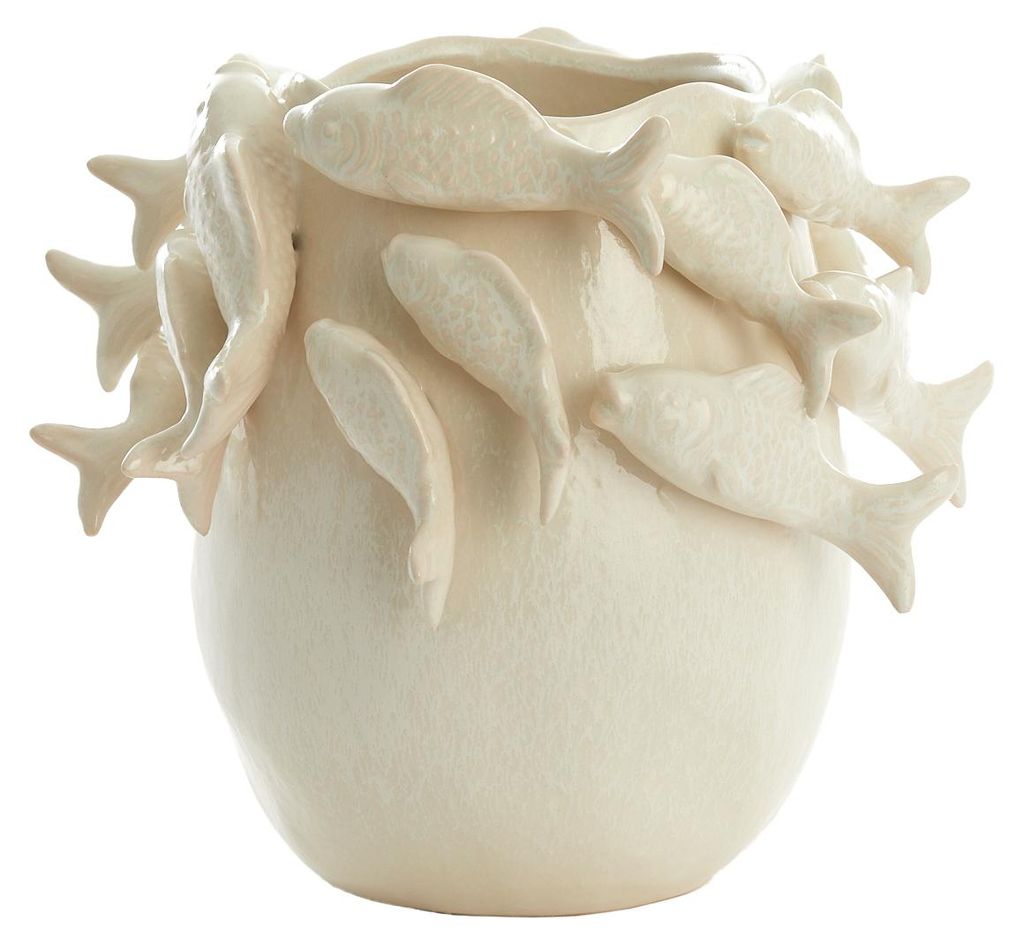 Vaso in Vetroceramica crème FISH di Light & Living Immagine del prodotto 